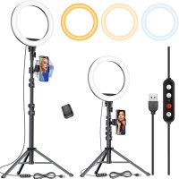 Selfie Ring Light with 65" Adjustable Tripod Stand & Phone Holder