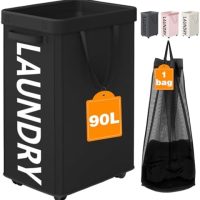 Rolling Laundry Basket with Wheels